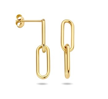 Gold plated Paper clip Ear Studs