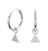 LAVI Silver Hoop Earrings with a Triangle charm