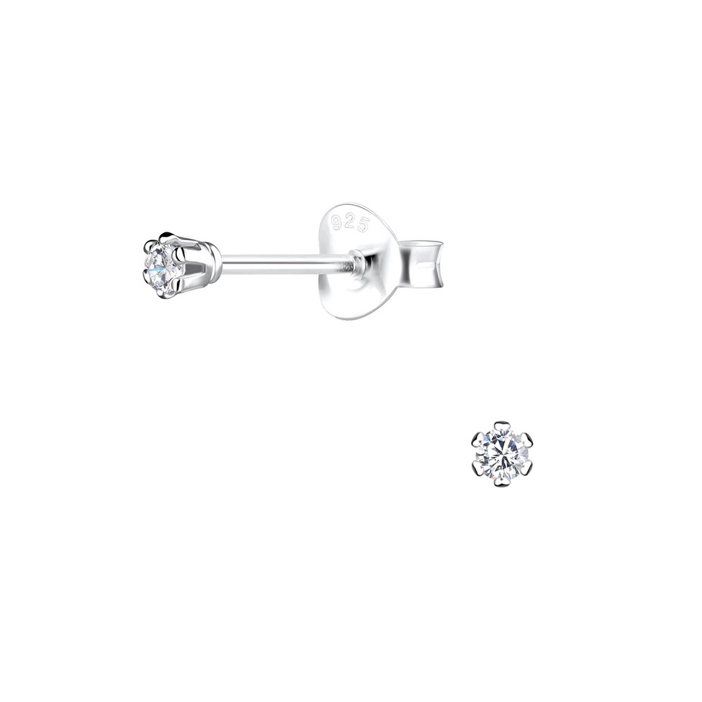 Zirconia Stud Earrings - Sterling Silver