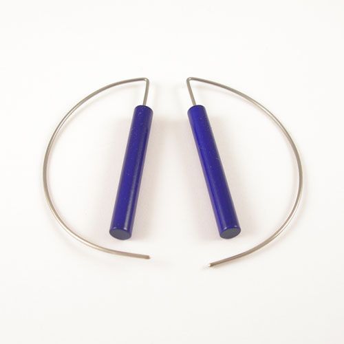 Moderne oorbellen - Metalic paars