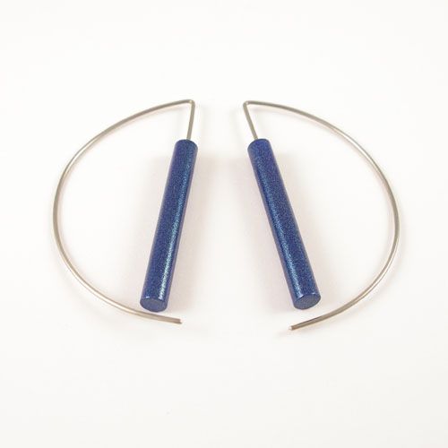 Modern Earrings - Metalic Blue