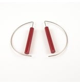 Modern Earrings - Metalic Red