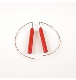 Modern Earrings - Red