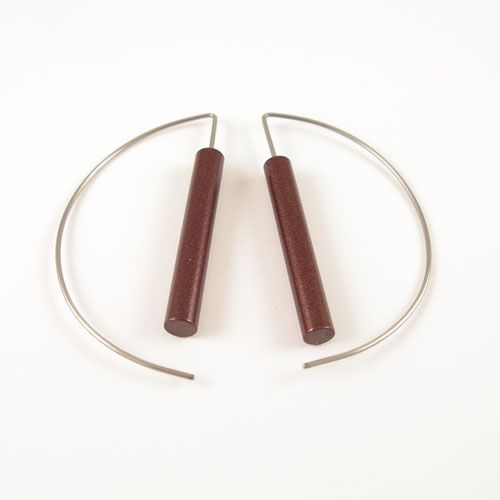 Modern Earrings Dark Brown