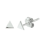 Triangle Ear Studs 14K White Gold