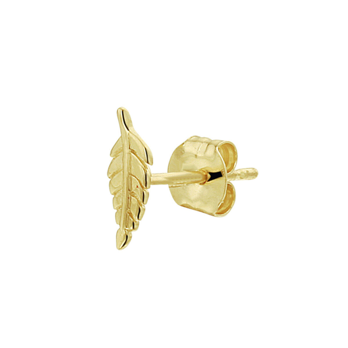 Ear Stud Feather 14K Yellow Gold (Per Piece)