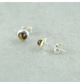 Green Amber Ear Studs