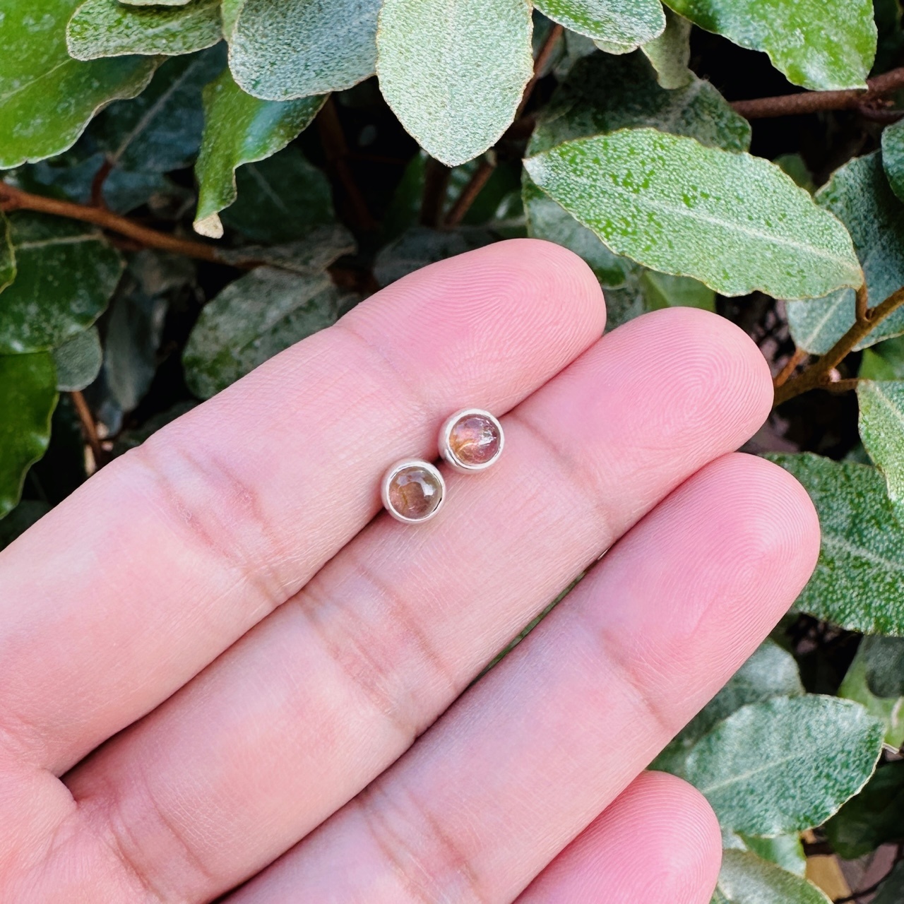 Tourmaline  Ear Studs Rose