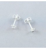 Heart Shaped Ear Studs - Sterling Silver