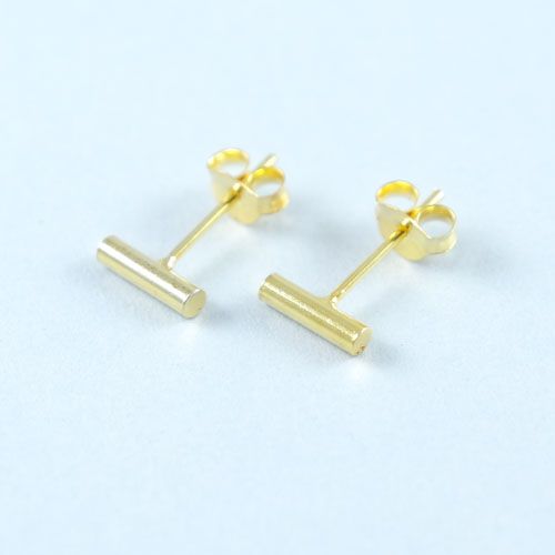 LAVI Gold Plated Bar Ear Studs