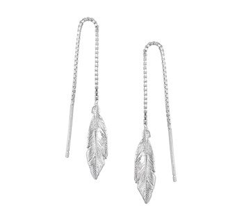 LAVI Feather pull through earrings Silver