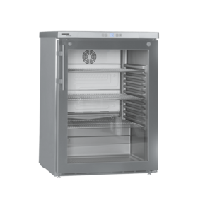 Liebherr koelkasten en vrieskasten  FKUv 1663 professionele koelkast met glasdeur Edelstaal Inhoud 148 L