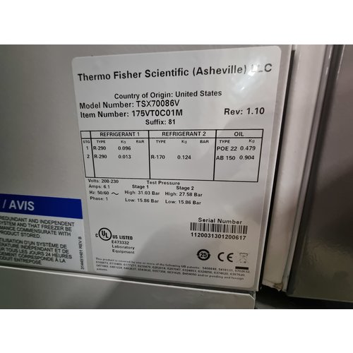 Thermo Scientific Verkocht! (demo) Thermo Scientific Forma TSX70086V