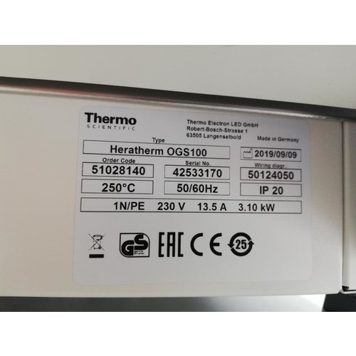 Thermo Scientific (Demo) thermo Heratherm OGS100 37°C Incubator