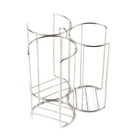 roest vast stalen petrischaalhouders Ø 90-94 mm. 3x Stapelhoogte 200mm