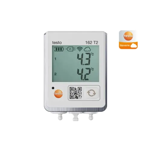 Testo 162 T2 Cloud datalogger met display en 2 aansluitingen voor NTC-temperatuurvoelers