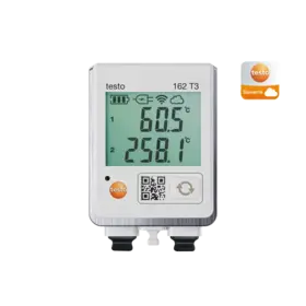 Testo 162 T3 Cloud datalogger met display en 2 aansluitingen voor TE-temperatuurvoelers