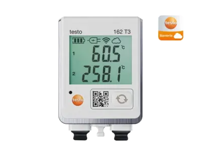 Testo 162 T3 Cloud datalogger met display en 2 aansluitingen voor TE-voelers
