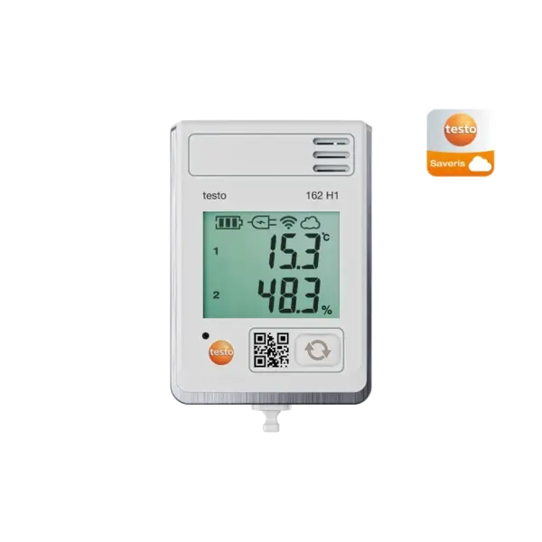 Testo 162 H1 Cloud datalogger met display en geïntegreerde temperatuur- en vochtigheidssensor Testo 162 H1 Cloud datalogger met display en geïntegreerde temperatuur- en vochtigheidssensor