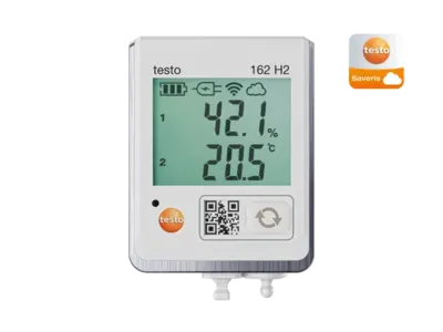 Testo 162 H2 Cloud datalogger met aansluiting voor temperatuur- en vochtigheidsvoelers