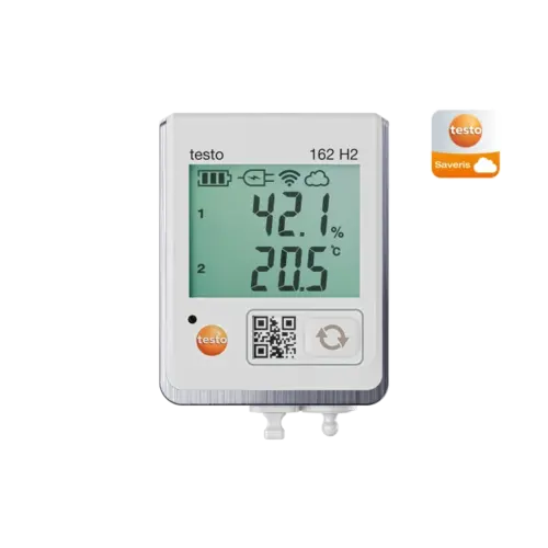 Testo 162 H2 Cloud datalogger met aansluiting voor temperatuur- en vochtigheidsvoelers