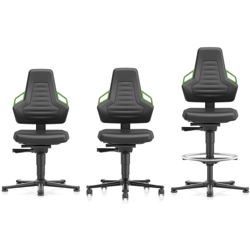 Bimos ESD Nexxit 3 stoel met glijders, voetenring & synchroontechniek