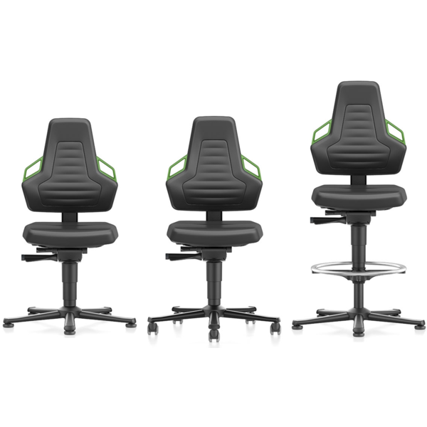 Bimos ESD Nexxit 3 stoel met glijders, voetenring & synchroontechniek