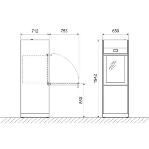 SMEG WD6010M enkele glazen deur wasser en disinfector