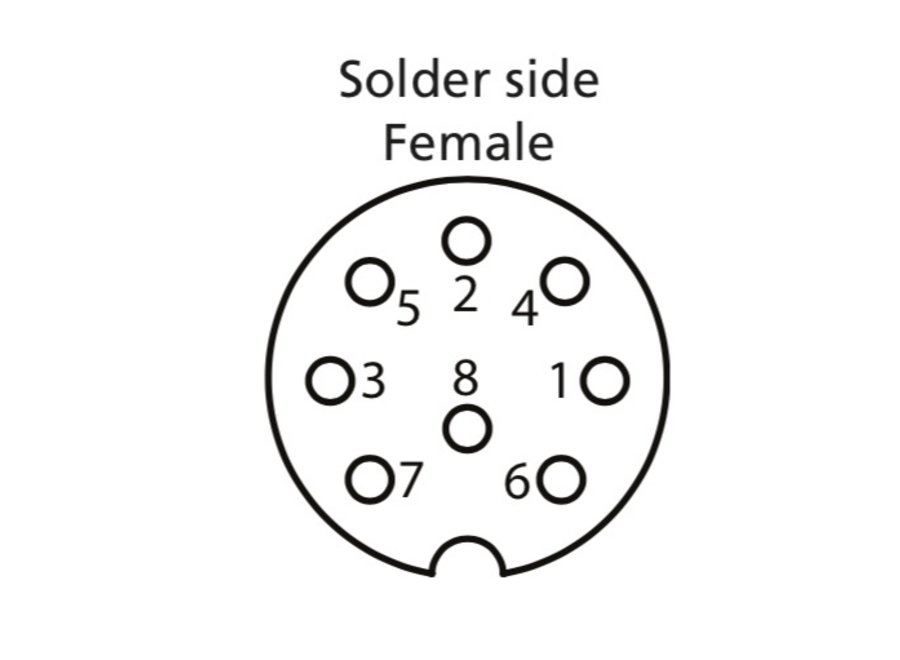 PowerLink female stekker DIN 8 pin soldeerbaar