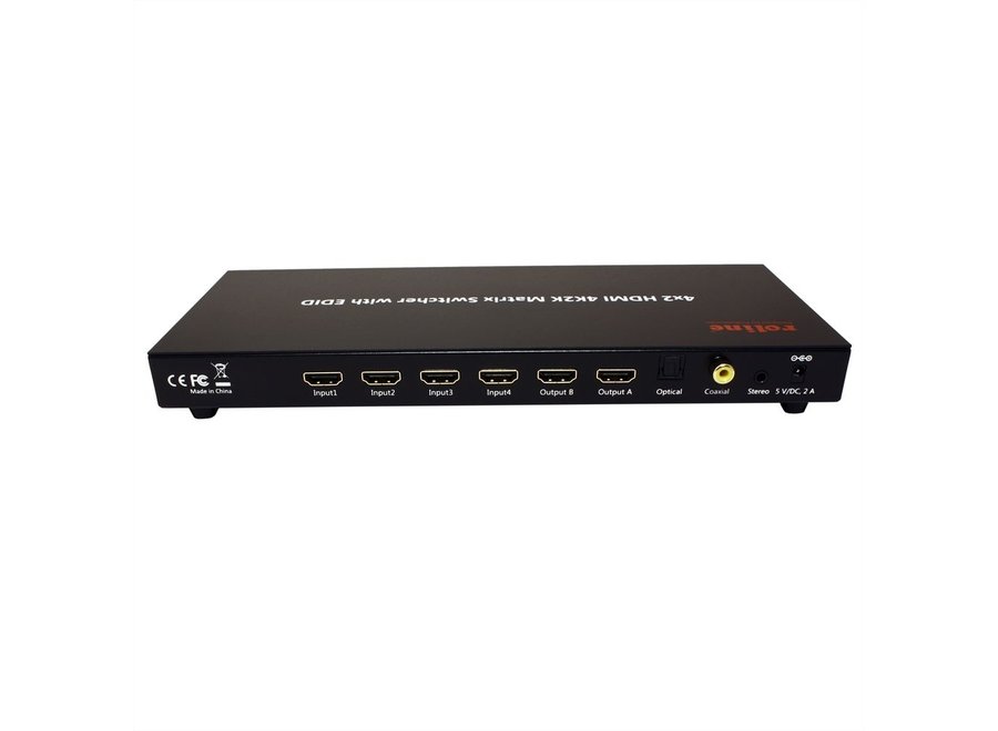 4K HDMI Switch Matrix, 4 x 2, met afstandsbediening