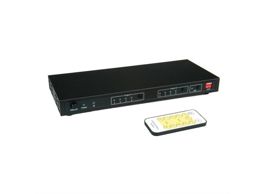 4K HDMI Switch Matrix, 4 x 2, met afstandsbediening