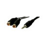Mini Jack to 2 RCA female -adaptor