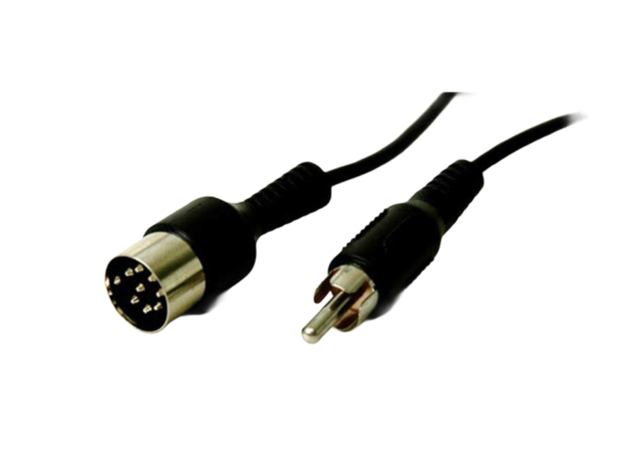 RCA Tulp male > PowerLink 8-pin DIN