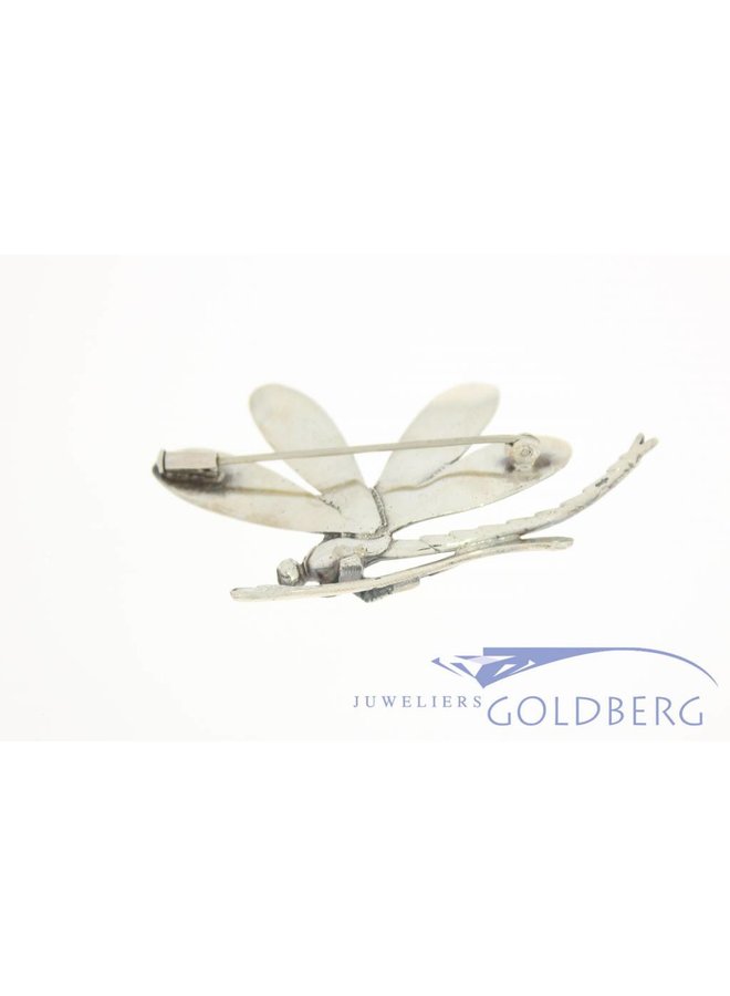 Vintage silver dragonfly brooch 1950's