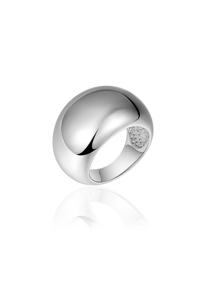 Large silver design ring