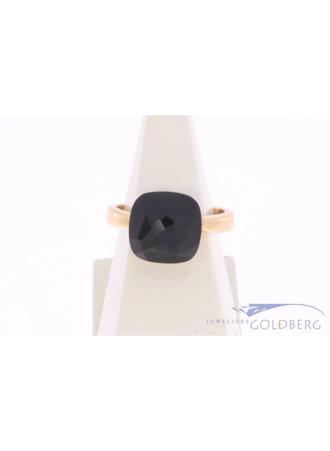 18k rose gold Mano ring black stone