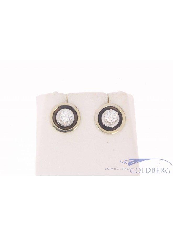 Vintage 14 carat white gold ear studs 0.43ct diamond