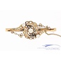 Antieke 14k gouden broche met steenparel