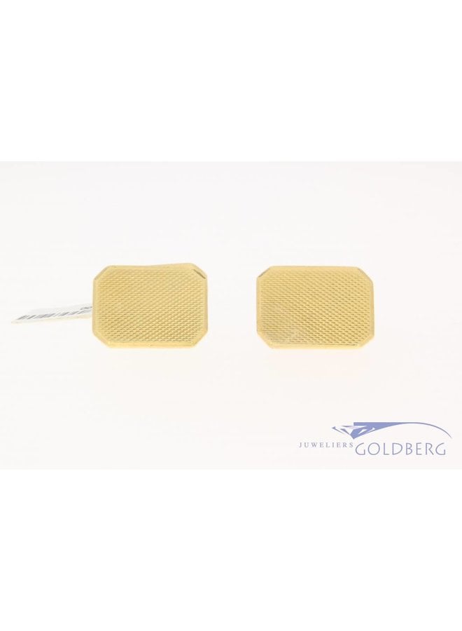 Vintage 14 carat gold rectangular cufflinks