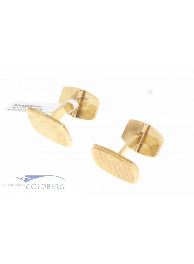 Vintage 14 carat gold edited rectangular cufflinks