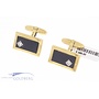 Vintage 14k gouden manchetknopen met onyx en zirconia