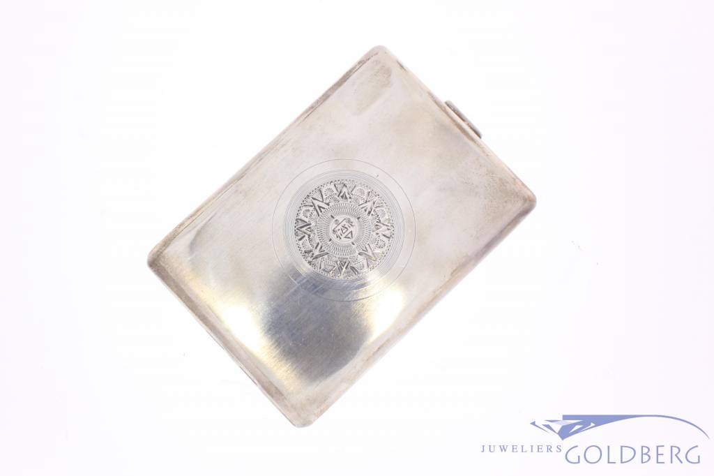 Cigarette case, silver, Hermes, god of trade, 84 standard, 162.85 g,  gilding, 11 x 8.4 x