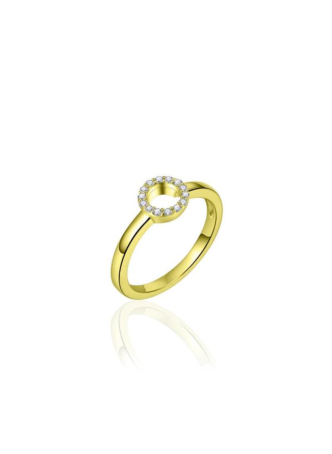 14 carat gold circle design ring with diamonds