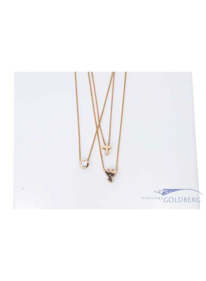 diverse 14k roodgouden hangers met collier handgemaakt