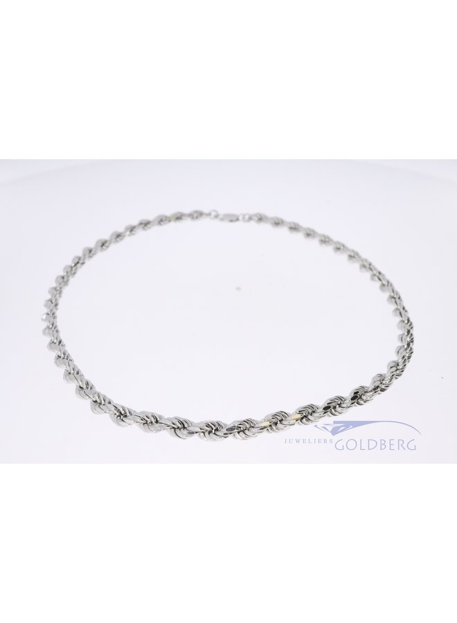 silver necklace rope link 45 cm