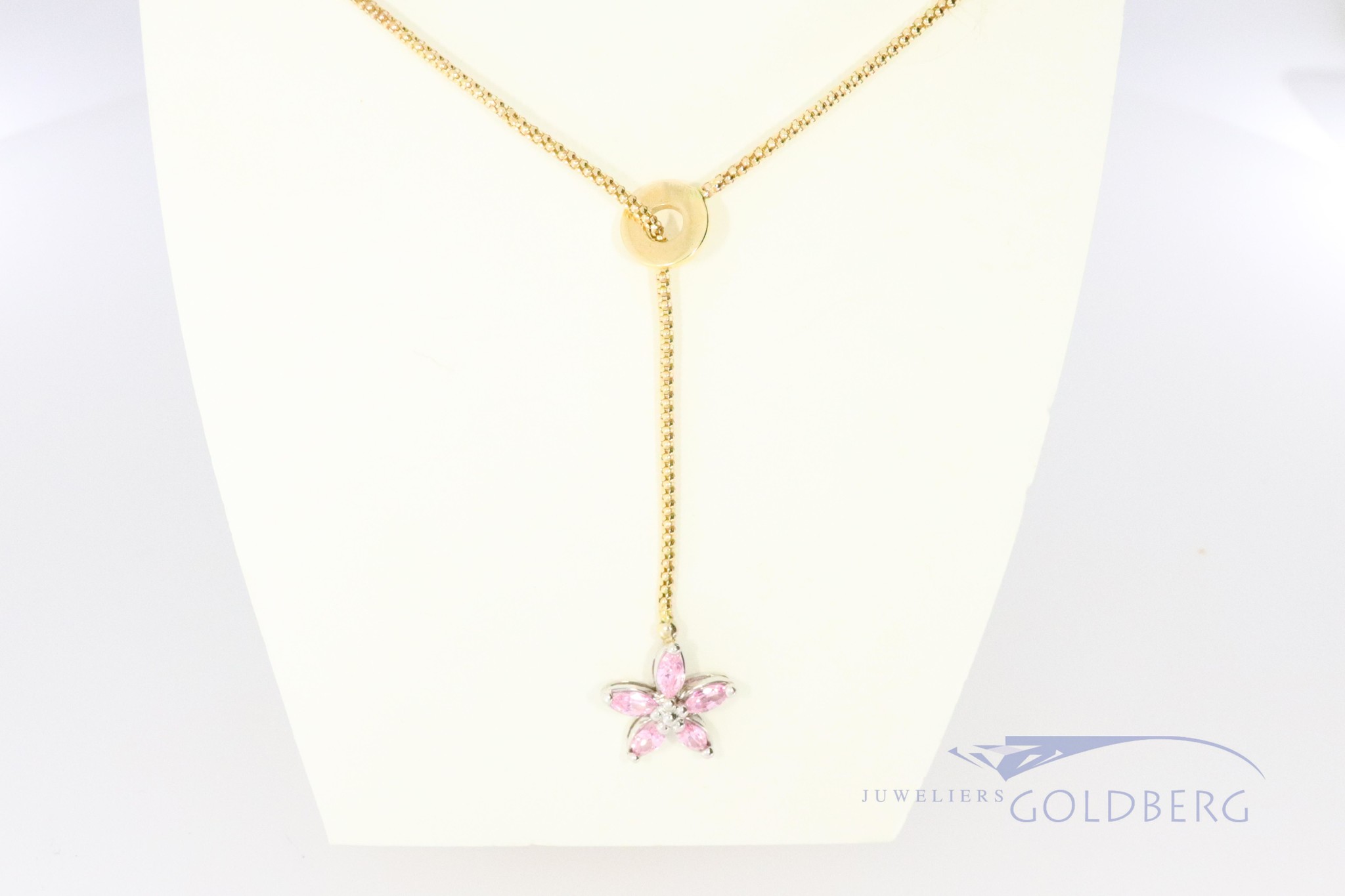 14k gold slide necklace with flower Goldberg