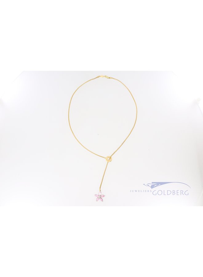 14k gold slide necklace with flower