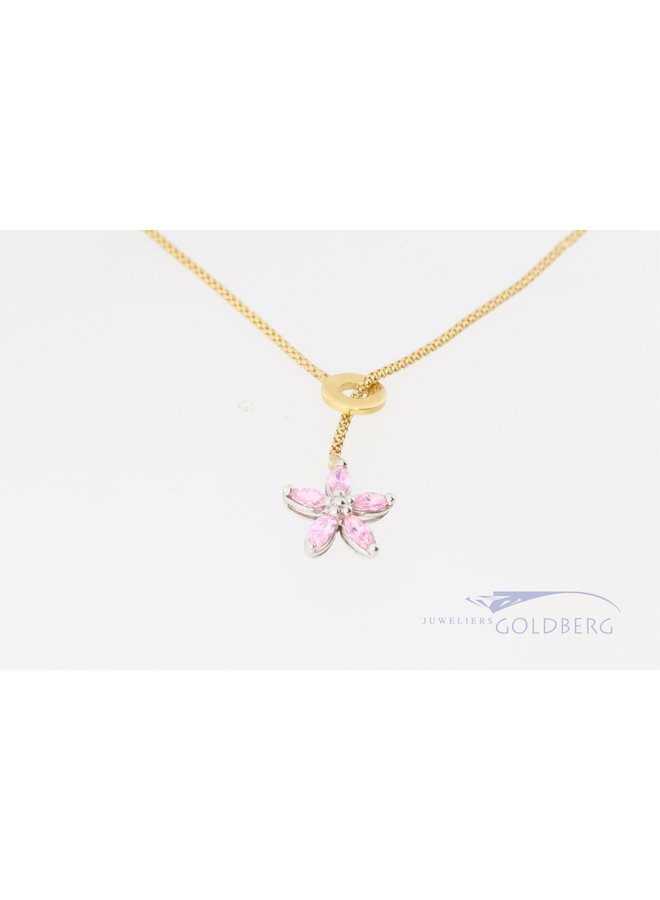 14k gold slide necklace with flower