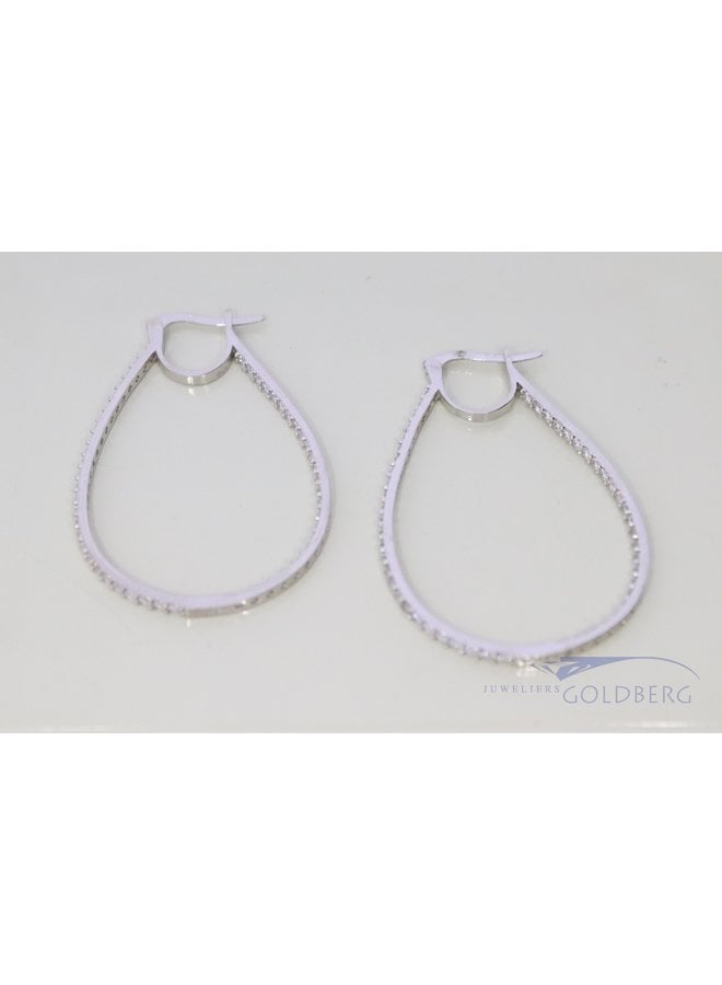 14k white gold earrings with zirconia