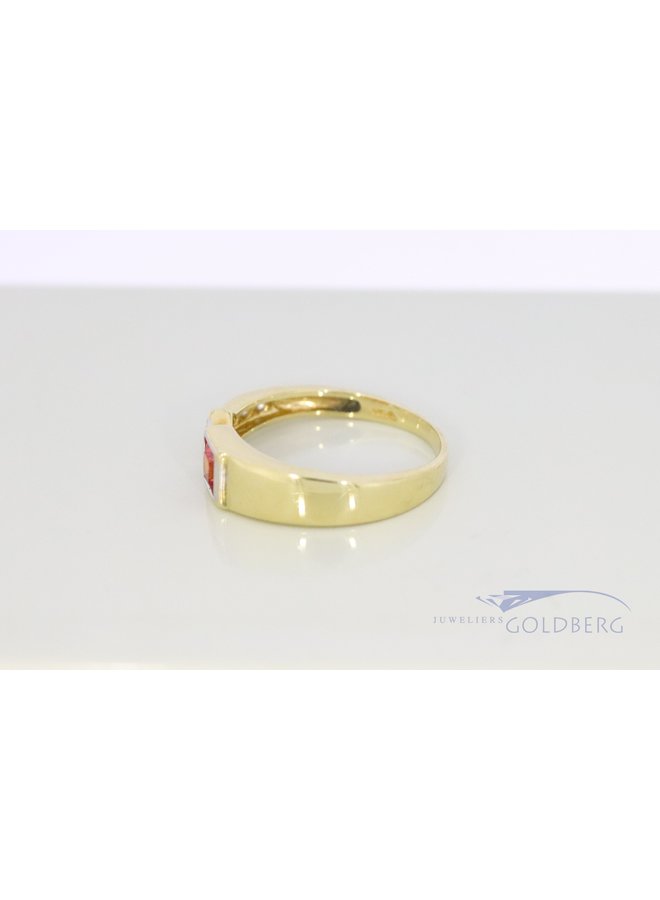 14k gold modern ring with zirconia
